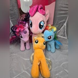 Plush Toy Set - Orange and Purple pink and blue Ponies